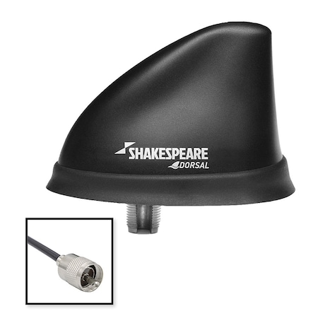 Shakespeare Dorsal Antenna Black Low Profile 26ft RGB Cable w/PL-259 5912-DS-VHF